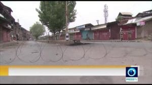 Kashmir remains under curfew following tensions. 
